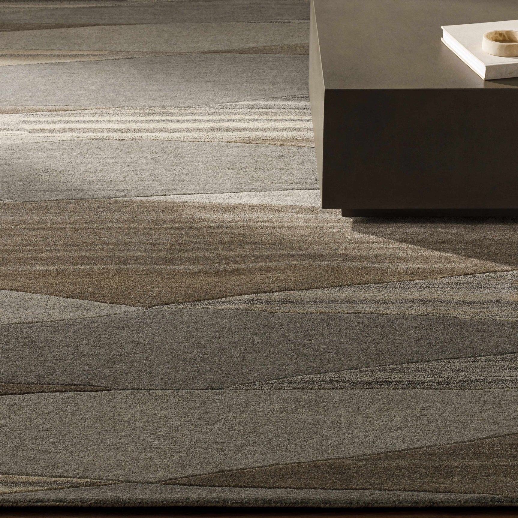 Forum Taupe Modern Wool Rug - Ornate Home