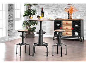 Foskey Antique Black/Natural Tone 3 Pc. Bar Table Set - Ornate Home