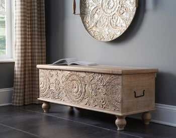Fossil Ridge Beige Storage Bench (Online Special Price) - Ornate Home