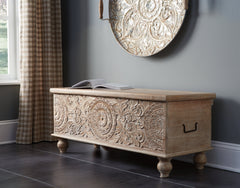 Fossil Ridge Beige Storage Bench - Ornate Home