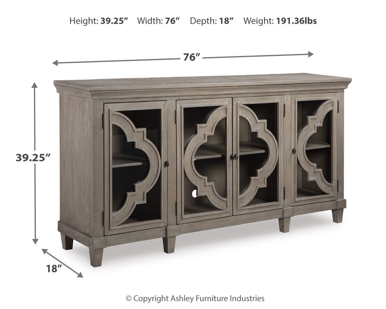 Fossil Ridge Gray Accent Cabinet - Ornate Home