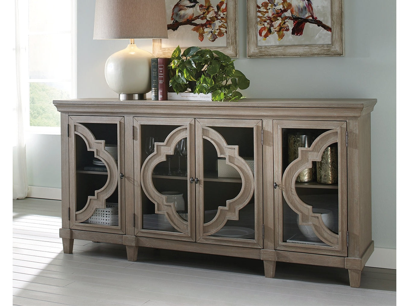 Fossil Ridge Gray Accent Cabinet - Ornate Home