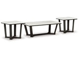 Fostead White/Espresso Coffee Table and 2 Ends - Ornate Home