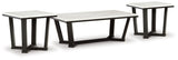 Fostead White/Espresso Coffee Table and 2 Ends - Ornate Home
