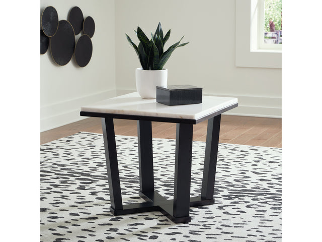 Fostead White/Espresso End Table (Online Special Price) - Ornate Home