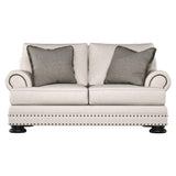 Foster Beige/Tan Fabric Loveseat - Ornate Home