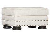 Foster Beige/Tan Fabric Ottoman - Ornate Home