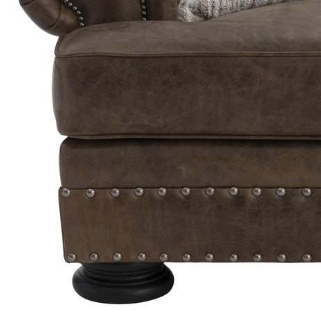 Foster Brown Leather Chair - Ornate Home