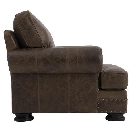 Foster Brown Leather Chair - Ornate Home