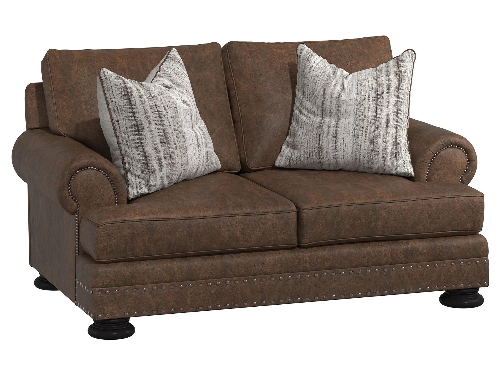 Foster Brown Leather Loveseat - Ornate Home