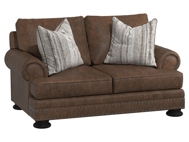 Foster Brown Leather Loveseat - Ornate Home