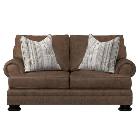 Foster Brown Leather Loveseat - Ornate Home