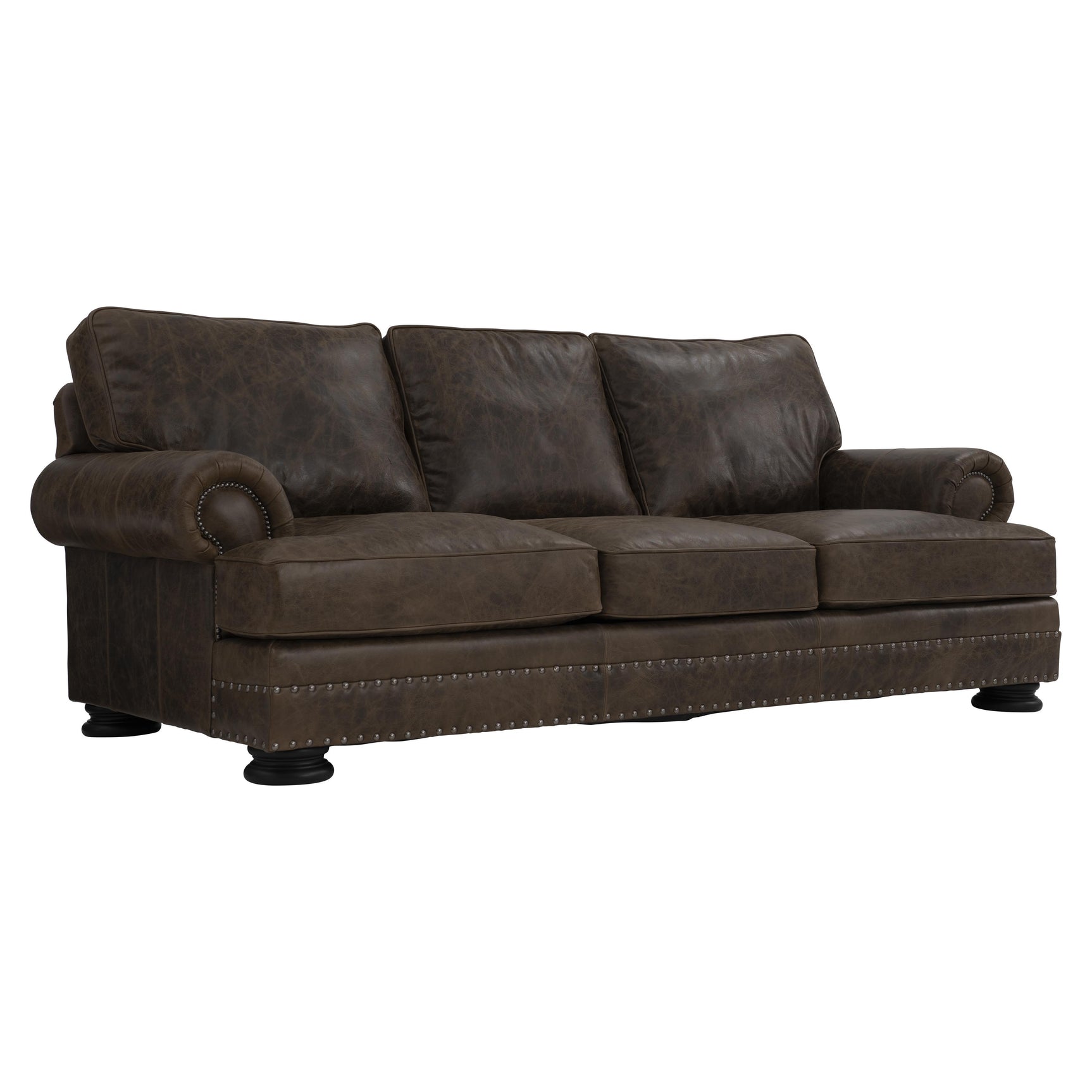 Foster Brown Leather Sofa - Ornate Home
