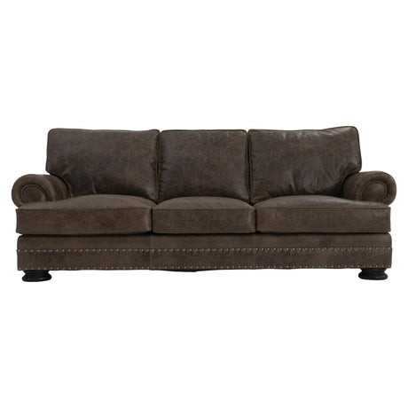 Foster Brown Leather Sofa - Ornate Home