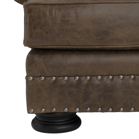 Foster Brown Leather Sofa - Ornate Home