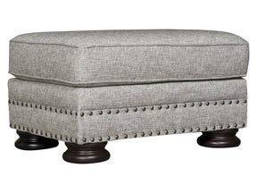 Foster Grey Fabric Ottoman - Ornate Home