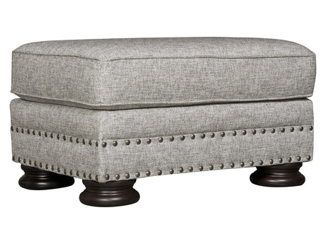 Foster Grey Fabric Ottoman - Ornate Home