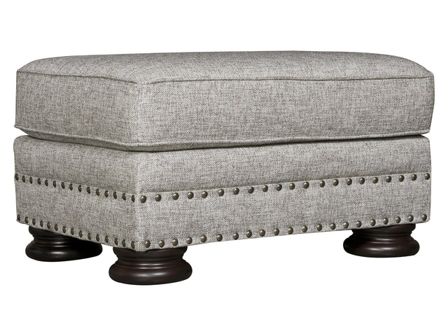 Foster Grey Fabric Ottoman - Ornate Home