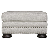 Foster Grey Fabric Ottoman - Ornate Home