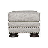 Foster Grey Fabric Ottoman - Ornate Home