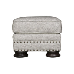 Foster Grey Fabric Ottoman - Ornate Home