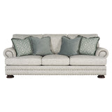 Foster White/Cream/Grey Fabric Sofa - Ornate Home