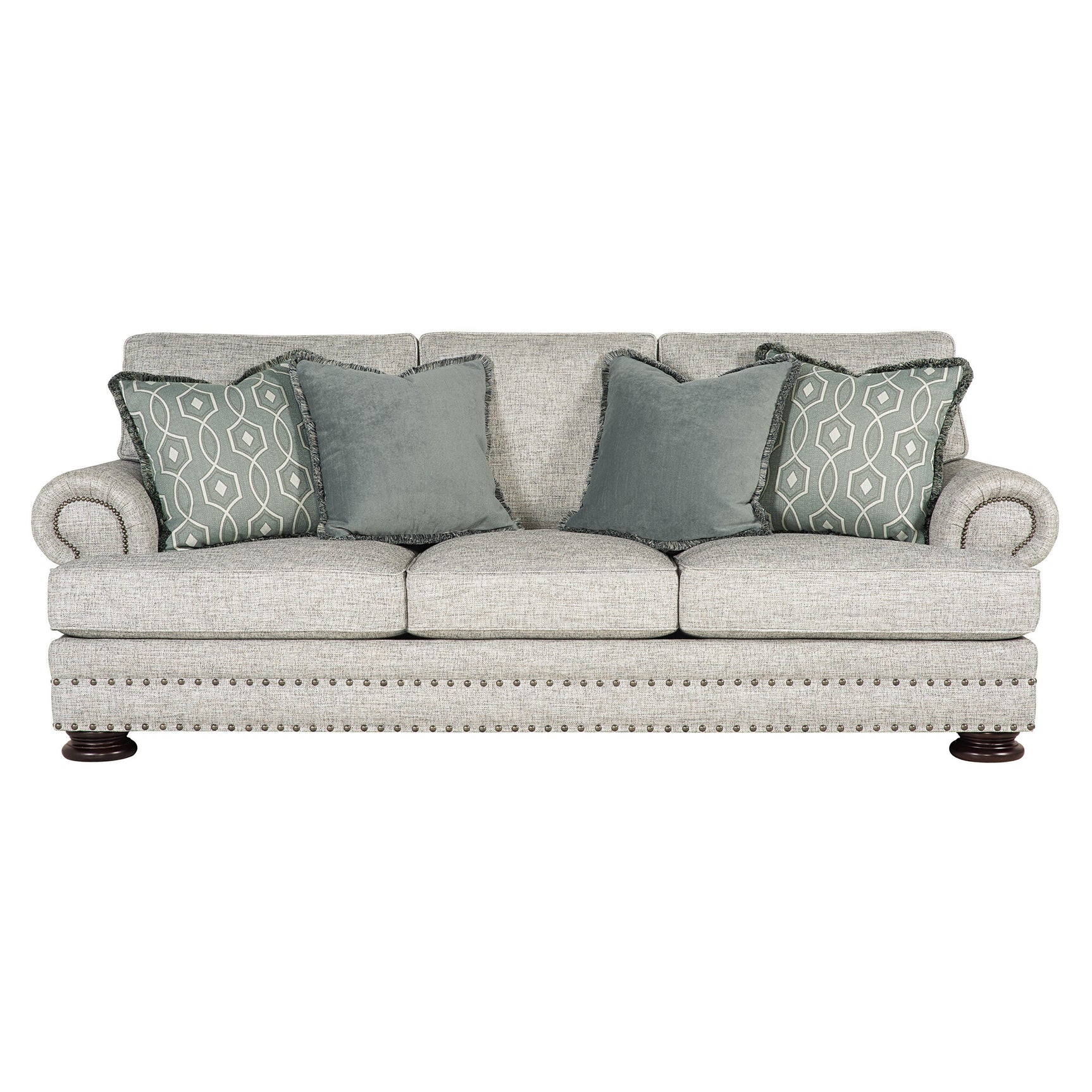 Foster White/Cream/Grey Fabric Sofa - Ornate Home