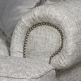 Foster White/Cream/Grey Fabric Sofa - Ornate Home