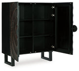 Fosterman Distressed Black Accent Cabinet - Ornate Home