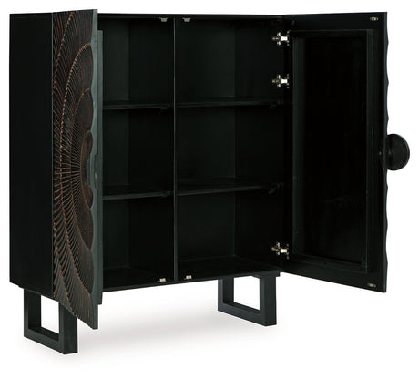 Fosterman Distressed Black Accent Cabinet - Ornate Home