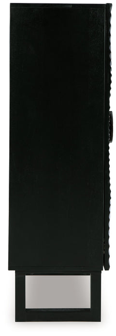 Fosterman Distressed Black Accent Cabinet - Ornate Home