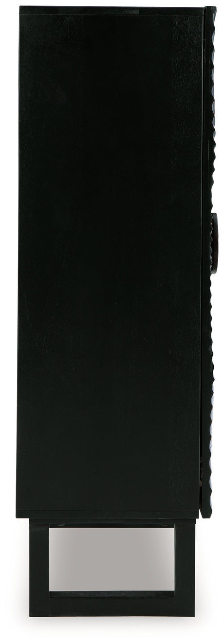 Fosterman Distressed Black Accent Cabinet - Ornate Home