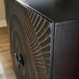 Fosterman Distressed Black Accent Cabinet - Ornate Home