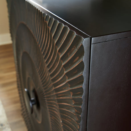 Fosterman Distressed Black Accent Cabinet - Ornate Home