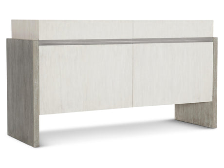 Foundations Brushed Stainless Steel/Light Shale/Linen Buffet - Ornate Home