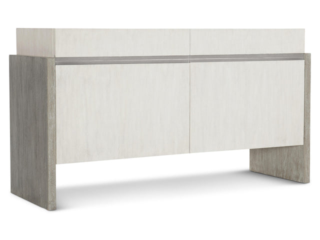 Foundations Brushed Stainless Steel/Light Shale/Linen Buffet - Ornate Home