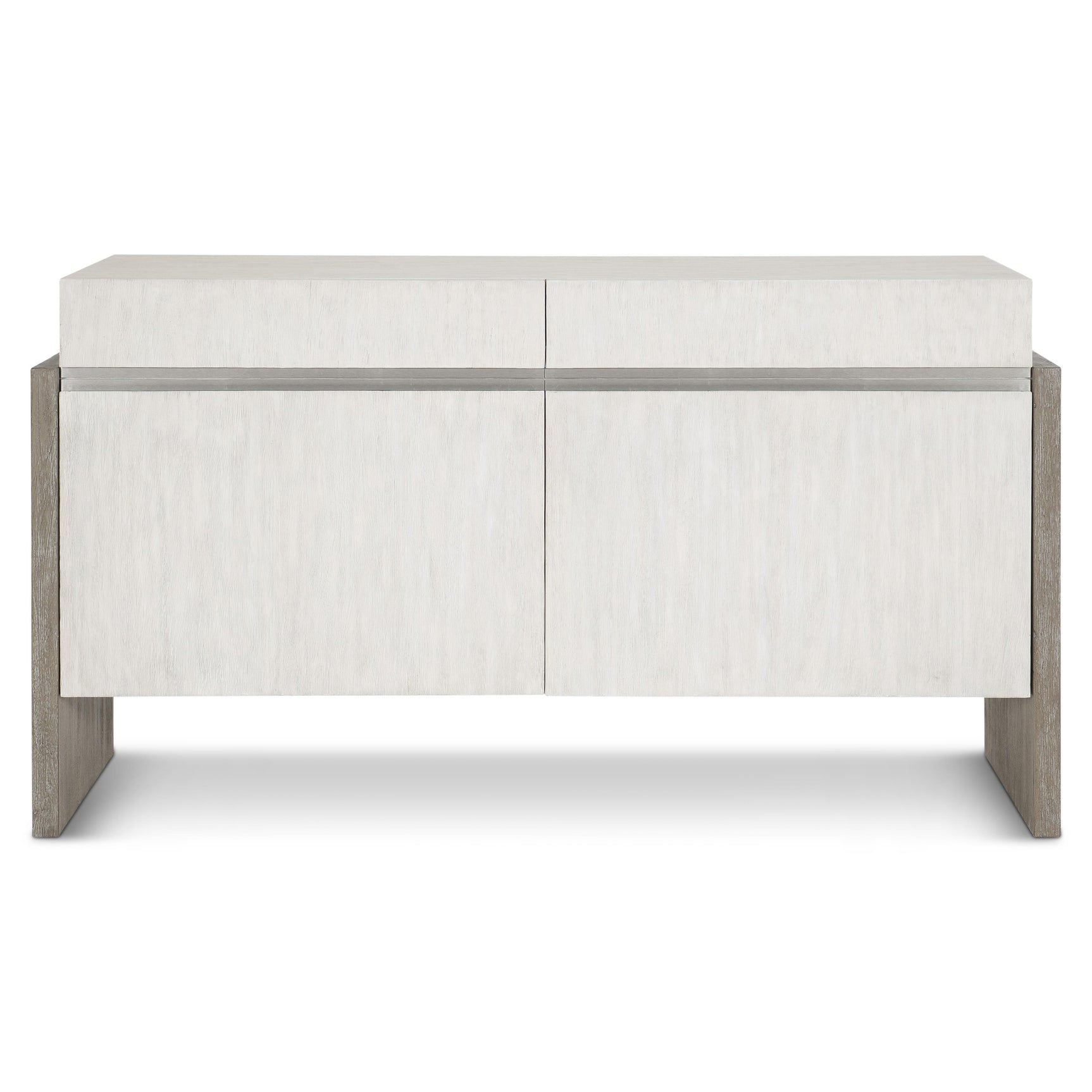 Foundations Brushed Stainless Steel/Light Shale/Linen Buffet - Ornate Home