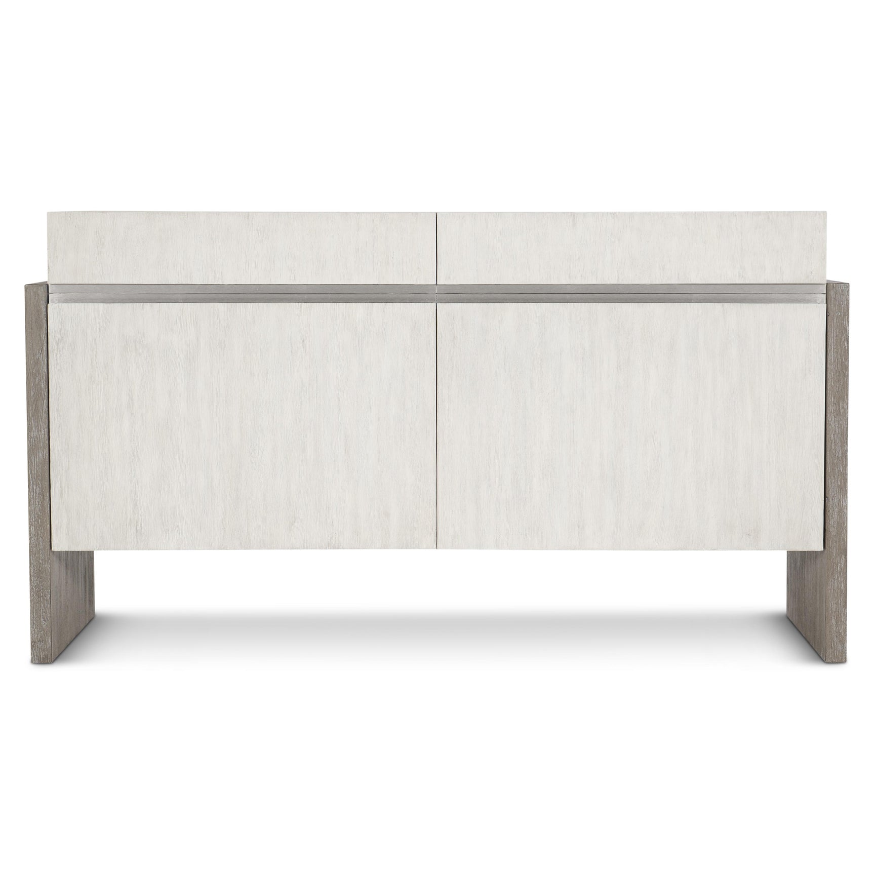 Foundations Brushed Stainless Steel/Light Shale/Linen Buffet - Ornate Home