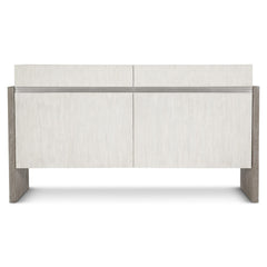 Foundations Brushed Stainless Steel/Light Shale/Linen Buffet - Ornate Home