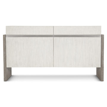 Foundations Brushed Stainless Steel/Light Shale/Linen Buffet - Ornate Home