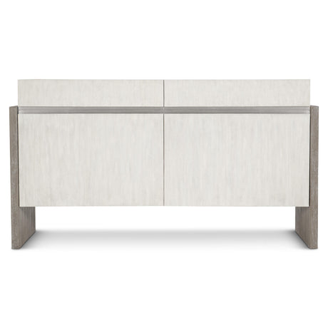 Foundations Brushed Stainless Steel/Light Shale/Linen Buffet - Ornate Home