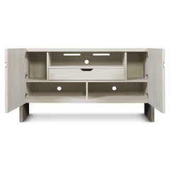 Foundations Brushed Stainless Steel/Light Shale/Linen Buffet - Ornate Home