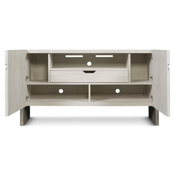 Foundations Brushed Stainless Steel/Light Shale/Linen Buffet - Ornate Home