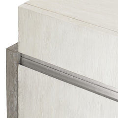 Foundations Brushed Stainless Steel/Light Shale/Linen Buffet - Ornate Home