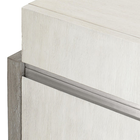 Foundations Brushed Stainless Steel/Light Shale/Linen Buffet - Ornate Home