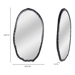 Foundry Black Oval Mirror - Ornate Home