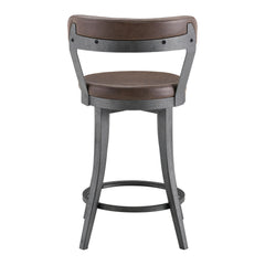 Foundry Brown Swivel Counter Height Chair (Set of 2) - Ornate Home