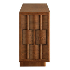 Foundry Walnut 71" Woven Design Buffet Storage Cabinet - Ornate Home