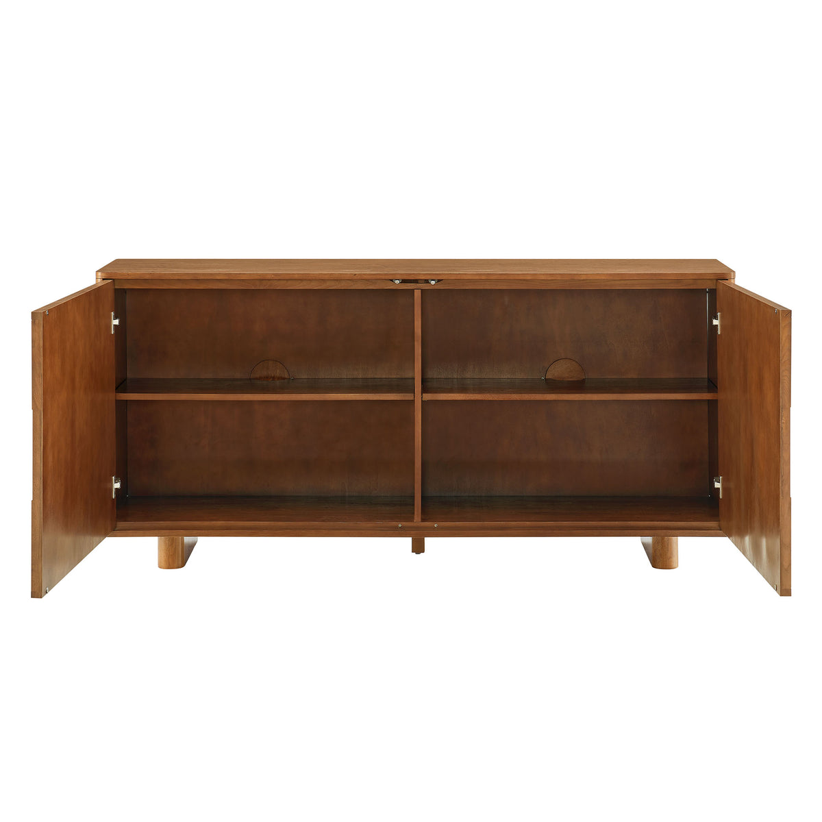 Foundry Walnut 71" Woven Design Buffet Storage Cabinet - Ornate Home