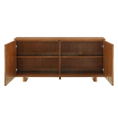 Foundry Walnut 71" Woven Design Buffet Storage Cabinet - Ornate Home